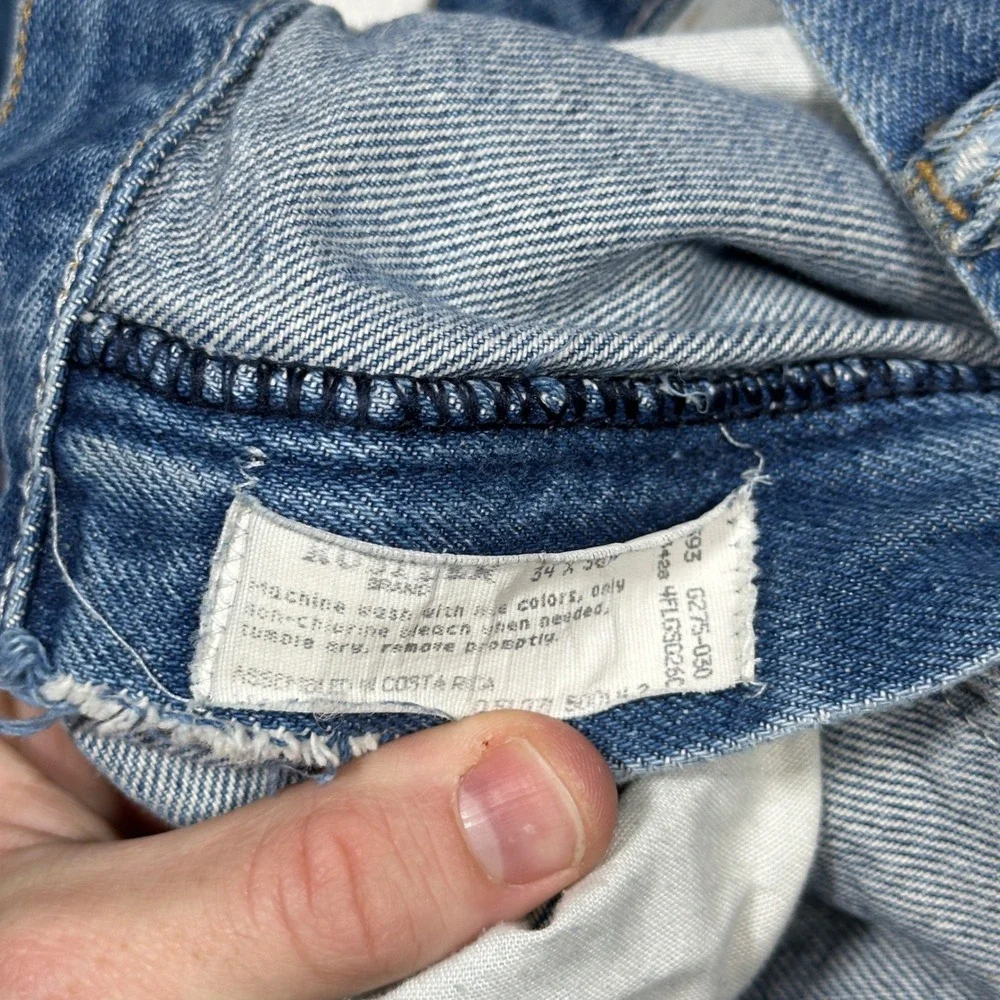 Vintage 70s BANDO Rustler Blue Denim Jeans Distressed Workwear 34x30 Costa Rica